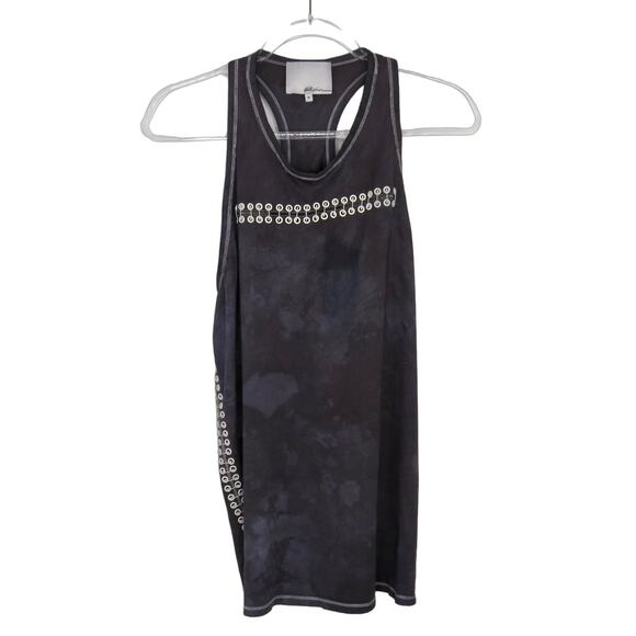 3.1 Phillip Lim Acid Wash Eyelet Racerback Tank Medium Gray Tie Dye Casual Med - Picture 3 of 7